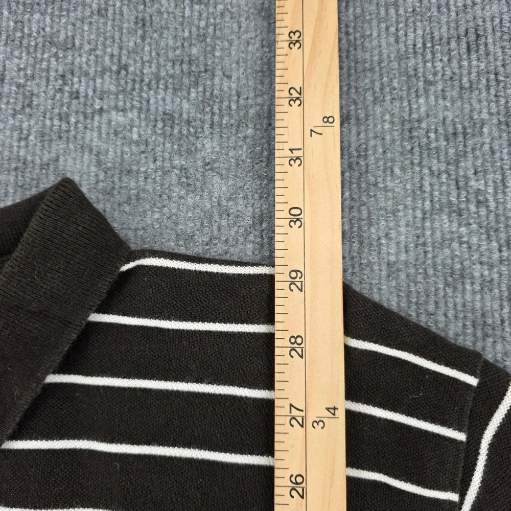 Polo Ralph Lauren Mens XL Black White Striped Short Sleeve Cotton Polo Shirt
